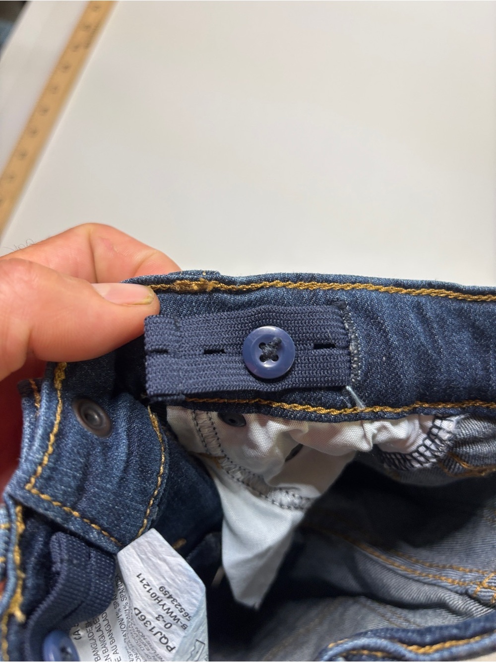 Wrangler Baby Western Bootcut Jeans Dark Blue Adjustable Waist 0-3M - Picture 5 of 6